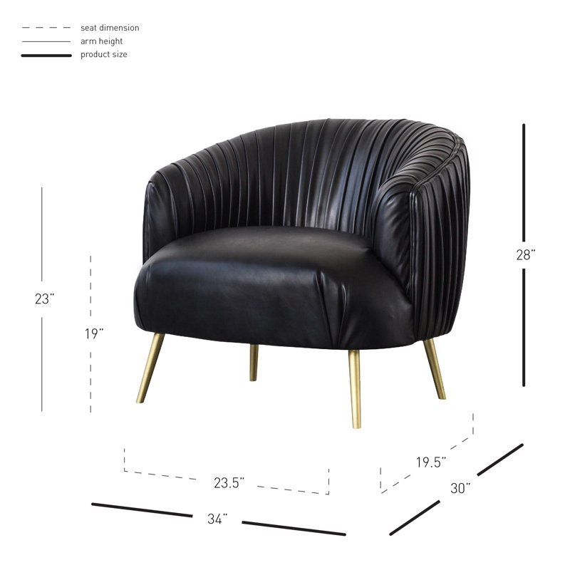 Mercer41 Jemima Vegan Leather Barrel Chair & Reviews Wayfair